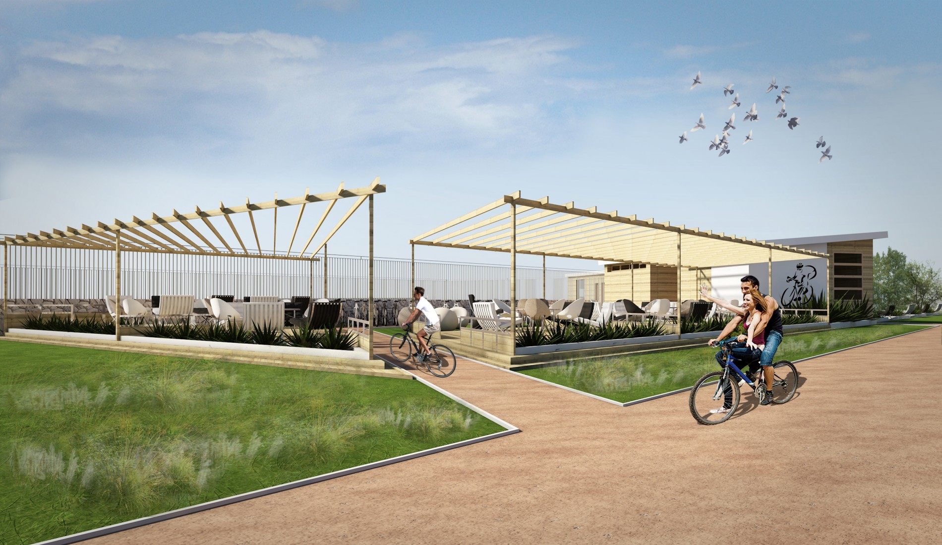 CREATION OF SPORTS PLAY GROUNDS WITH BICYCLE AND INFORMATION HUB