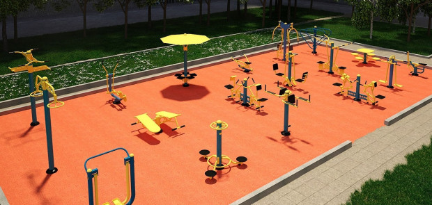 A sports and recreation area is being equipped with the investor's funds