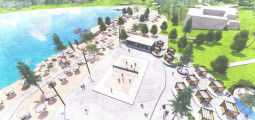 Arrangement of an active entertainment area with sports and recreational facilities near the pond № 14 on the Nyvka river (Verkhovynna Street) in Sviatoshynskyi district